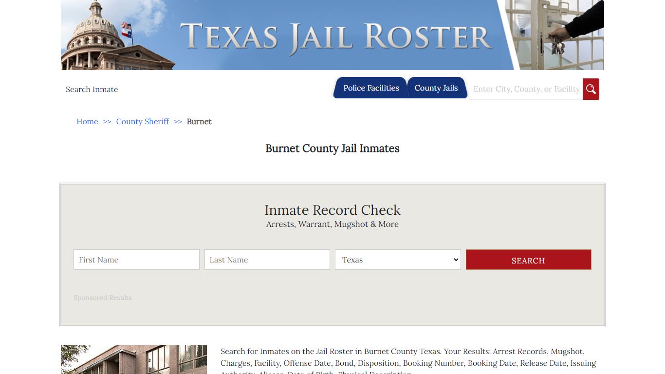 Burnet County Jail Inmates - Jail Roster Search